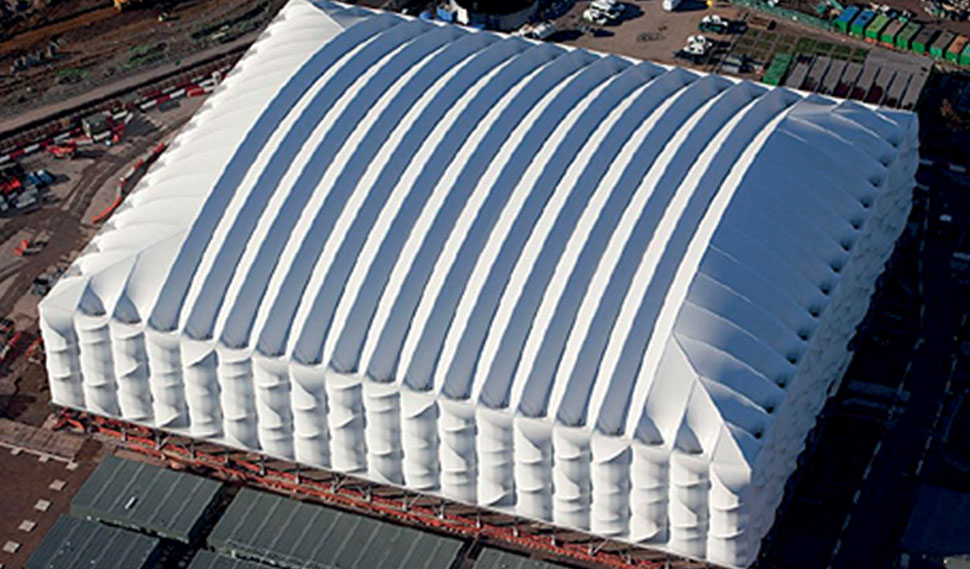 Construction d'une arena temporaire pour les jeux olympiques